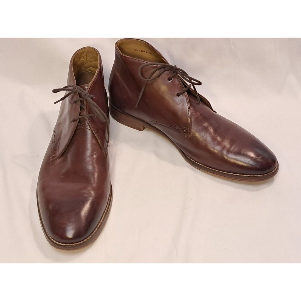 Cole Haan Brown Leather Lace Up Chukka Boots Grand.OS Cambridge C12941 Mens 10M